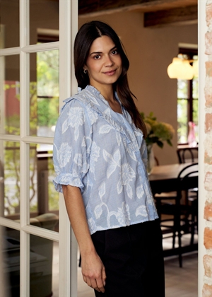 Manet jacuard bluse Light Blue Neo Noir 